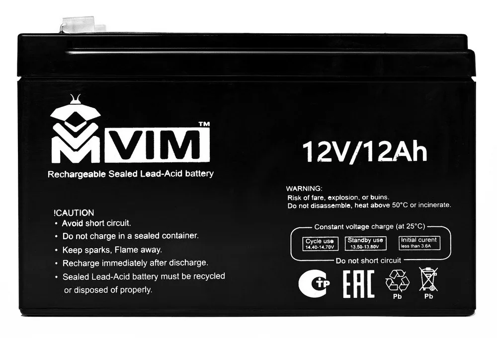 VM-BAT-12-12. Аккумулятор герметичный свинцово-кислотный — фото 3 из 3
