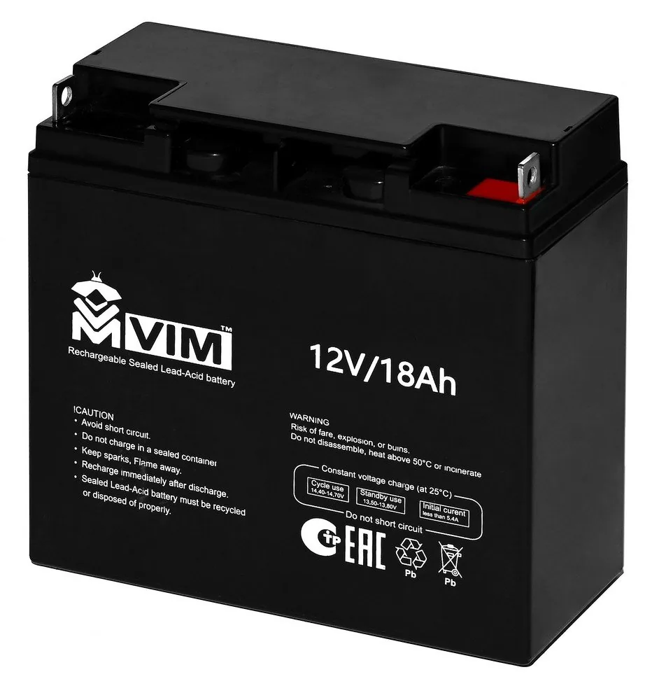 VM-BAT-12-18. Аккумулятор герметичный свинцово-кислотный — фото 1 из 3