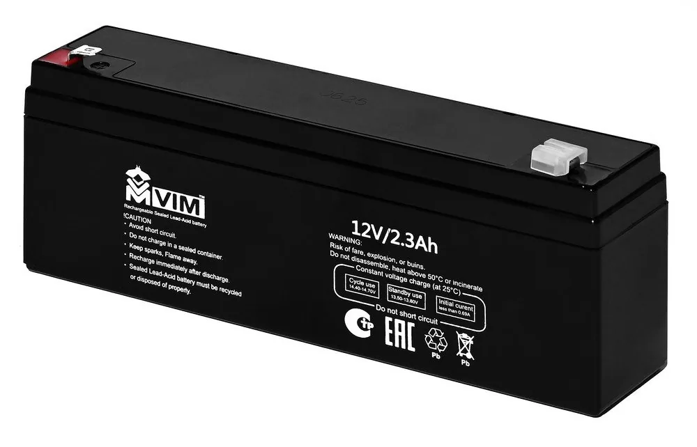 VM-BAT-12-2,3. Аккумулятор герметичный свинцово-кислотный — фото 1 из 3