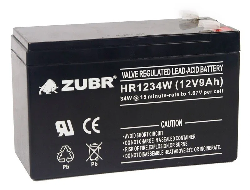 ZUBR HR12-34W. Аккумулятор герметичный свинцово-кислотный