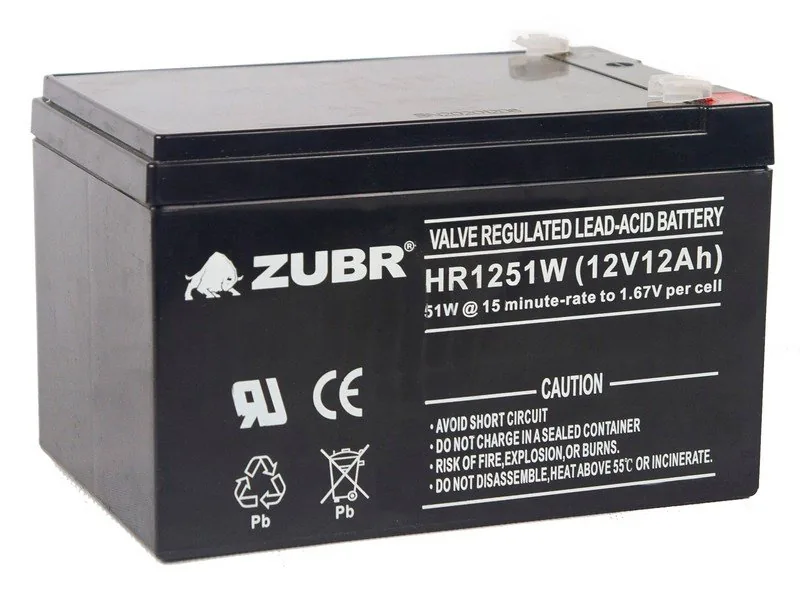 ZUBR HR12-51W. Аккумулятор герметичный свинцово-кислотный